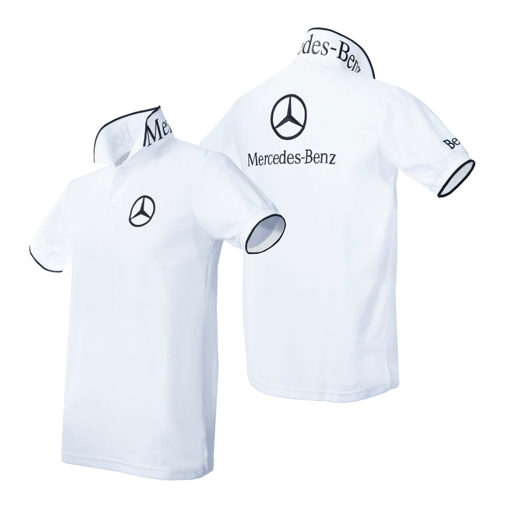 Mercedes Benz Chemise Polo Col Сouleur, Coton T Shirt, Logo Brodé, Noir  Bleu Blanc Rouge, Manches Courtes, Vêtements pour Homme, Auto Voiture
