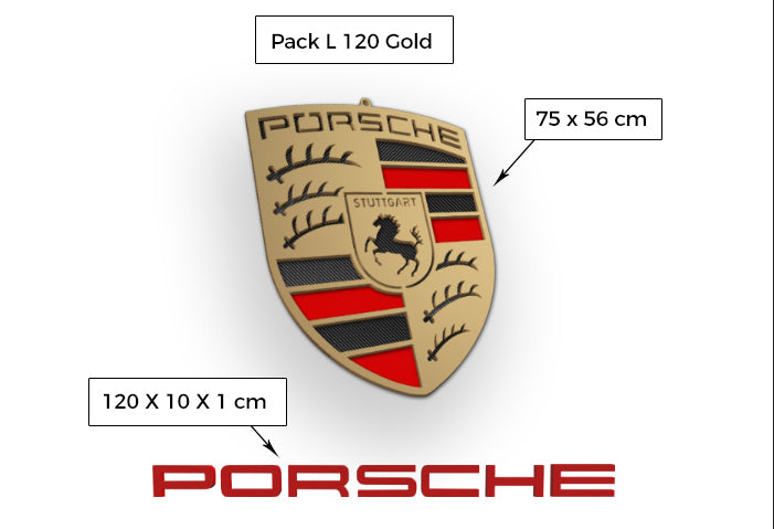 Packs Porsche: Emblèmes + Lettrage Plastwood
